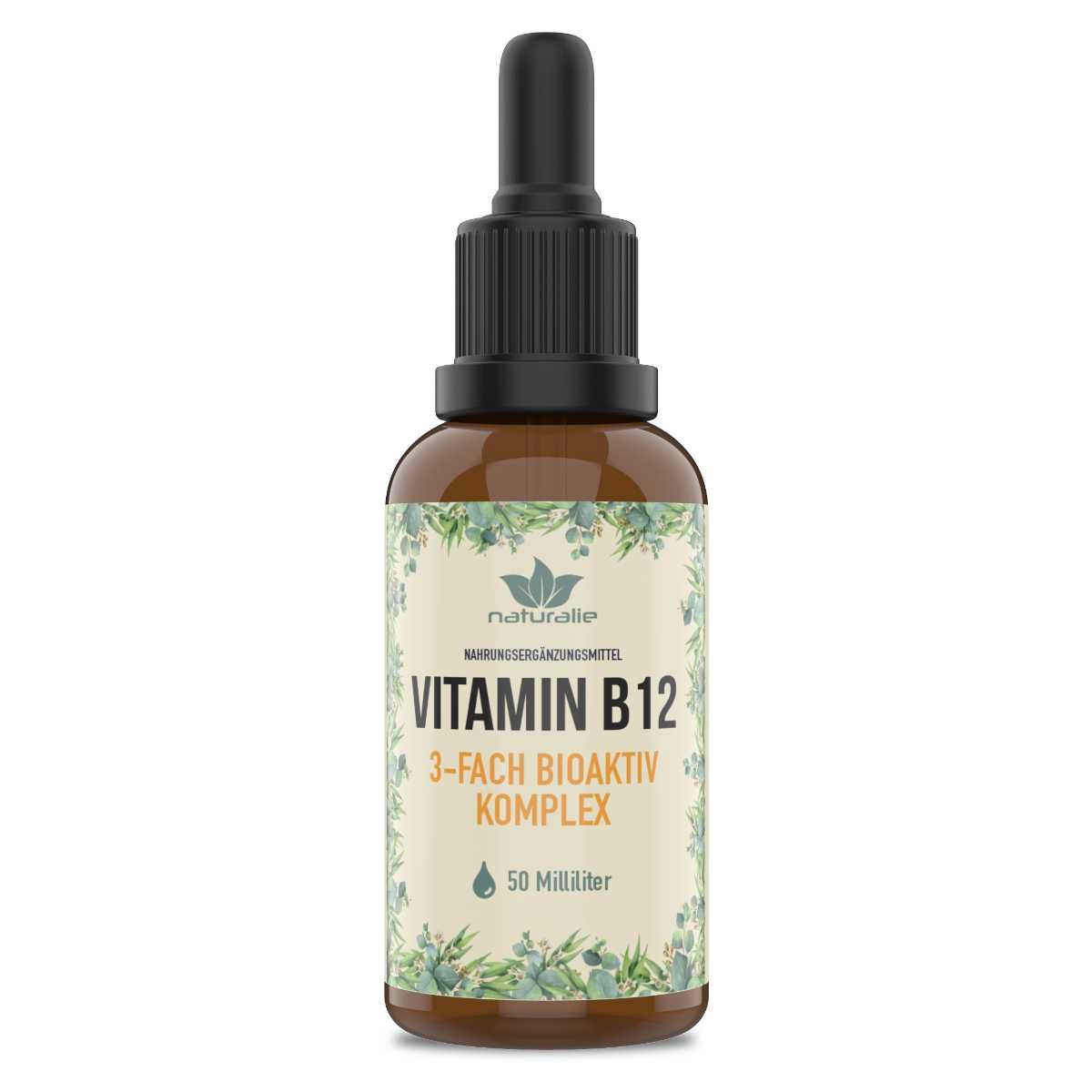 Naturalie Vitamin B12 Tropfen als 3-fach bioaktiver Komplex 50 ml