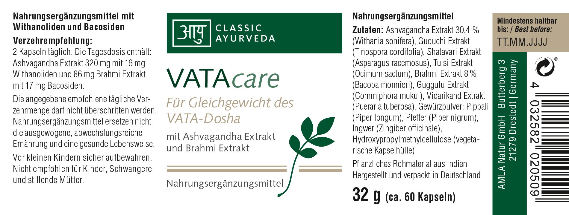 Classic Ayurveda - VATAcare 32 g