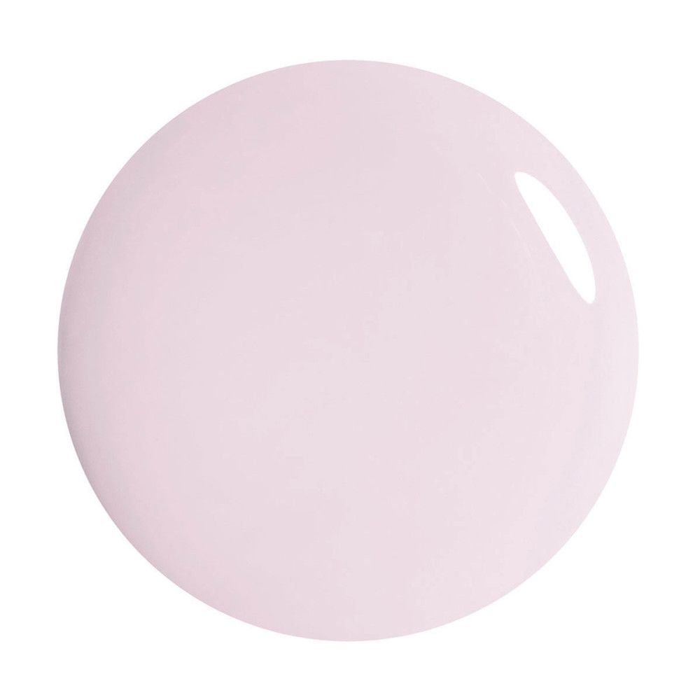 Hellrosa Gel-Nagellack-Tropfen. Runde Form, glänzende Oberfläche. Auf weißem Hintergrund.