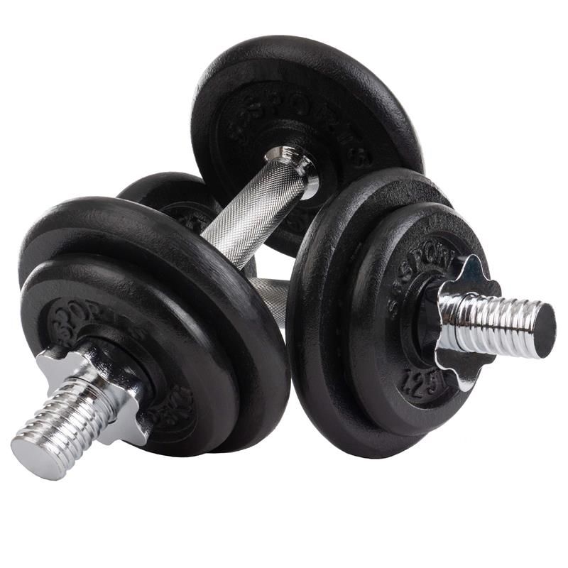 ScSPORTS® Kurzhantelset  20 kg mit Gewinde Guss