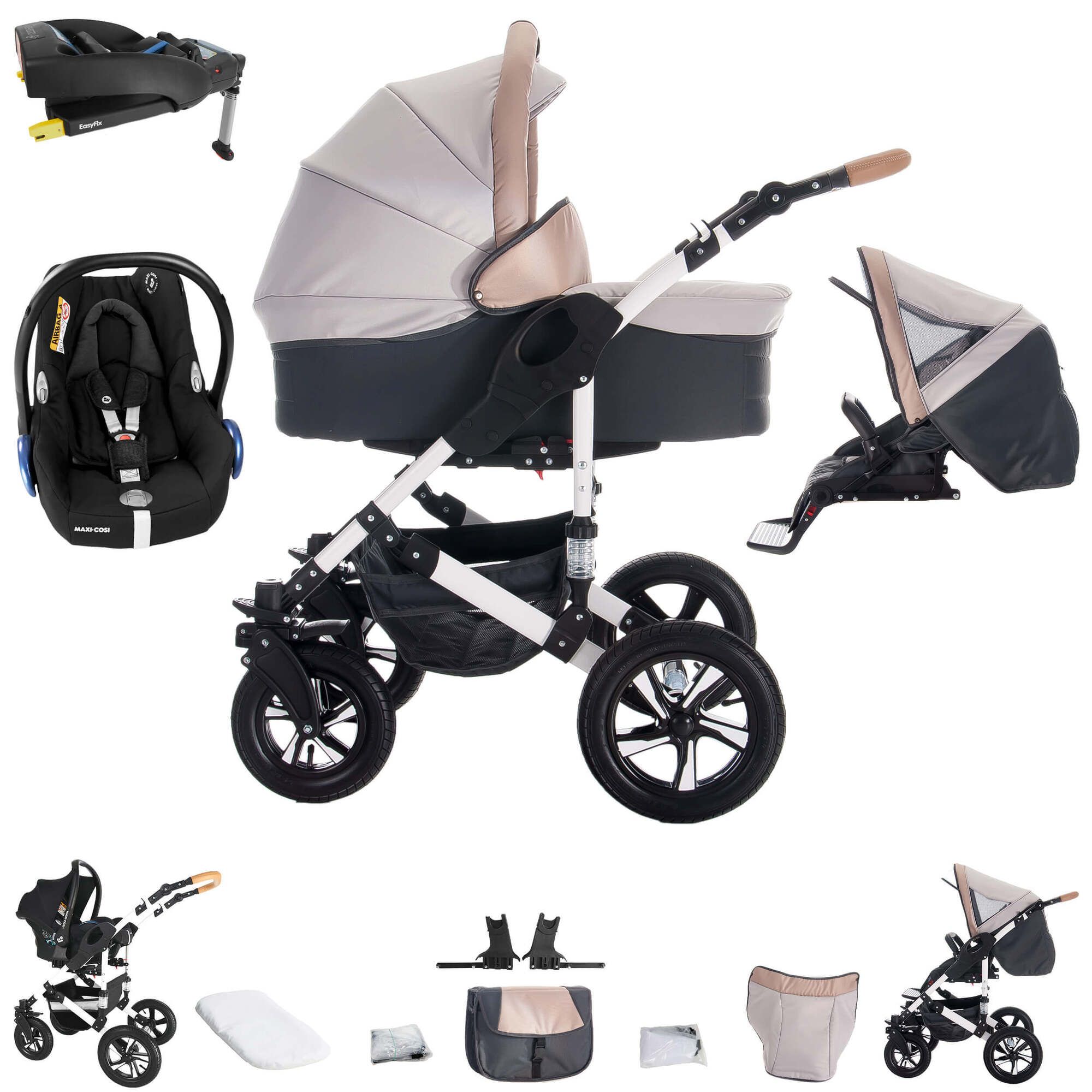 Bebebi myVARIO 4 in 1 Kinderwagen Set mit Original Maxi Cosi & FamilyFix  Station, Hartgummi myHoney 1 St - Shop Apotheke