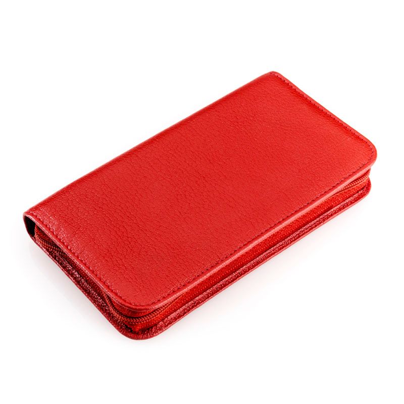 REMOS Etui "Pan", echtes Leder, rot, leer