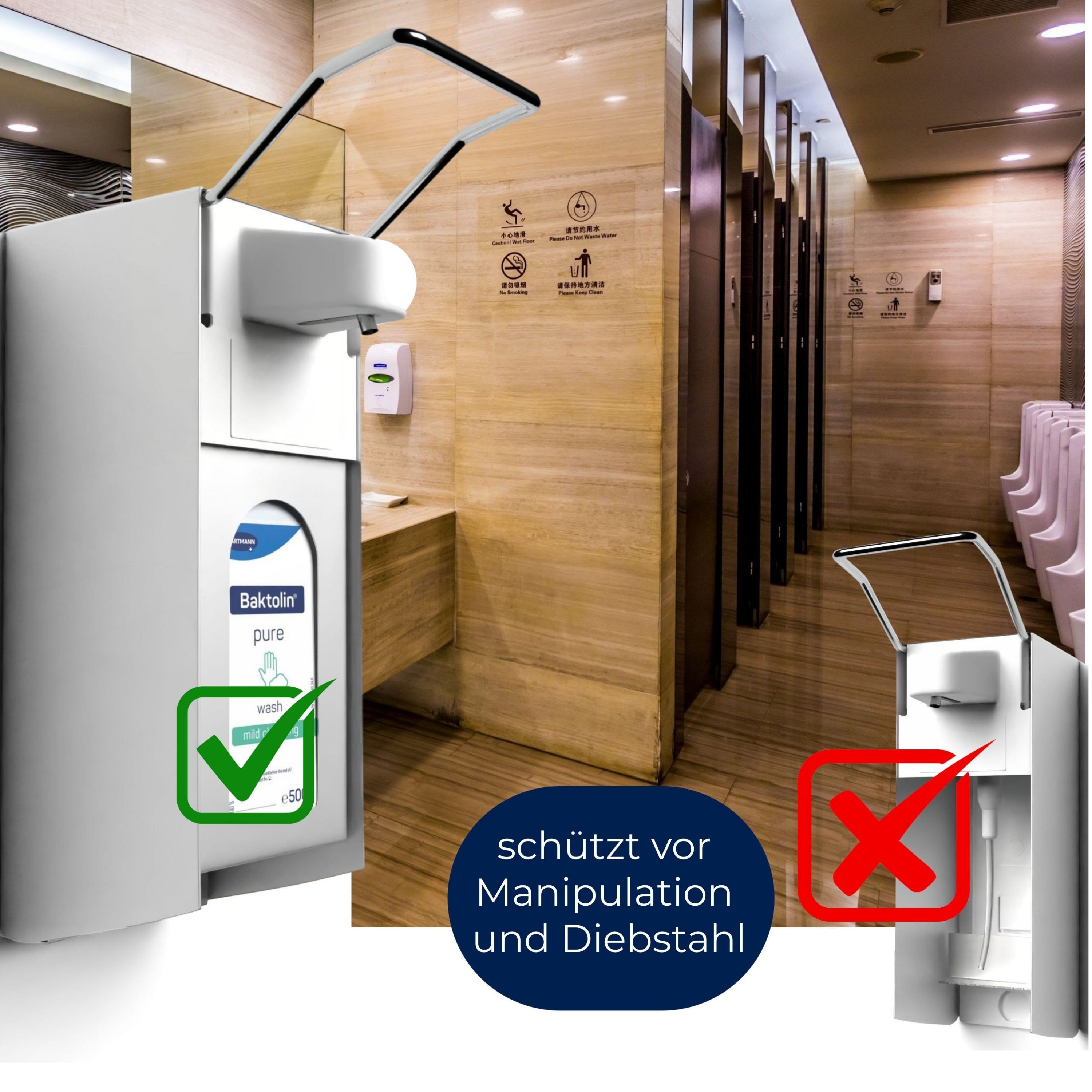 Horn Medical Wandspender inkl. Baktolin pure wash & Abschließblech