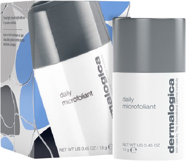 Produktverpackung mit zwei Flaschen. Aufschrift: daily microfoliant, dermalogica. 13 g.