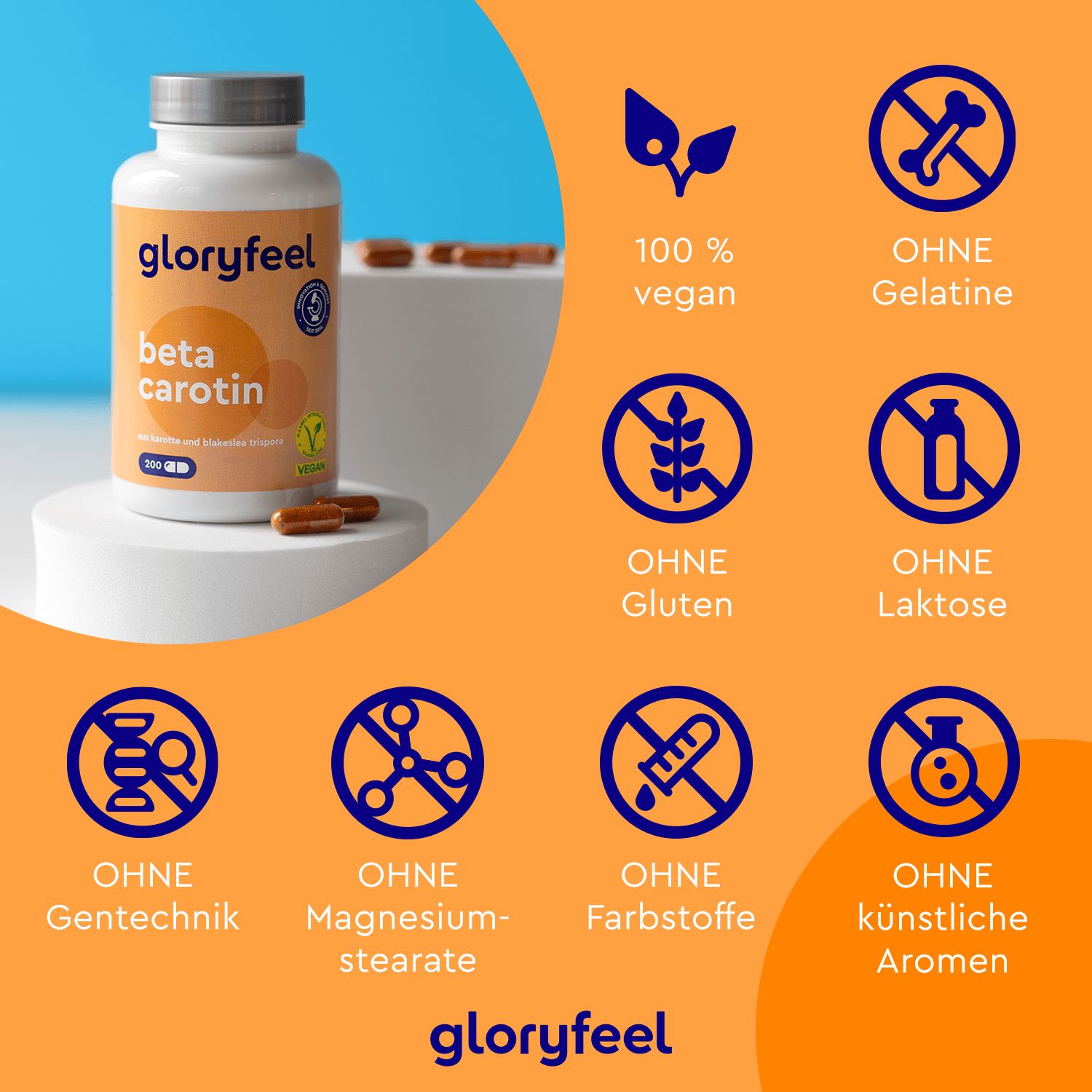 gloryfeel® Beta Carotin Karottenextrakt Kapseln