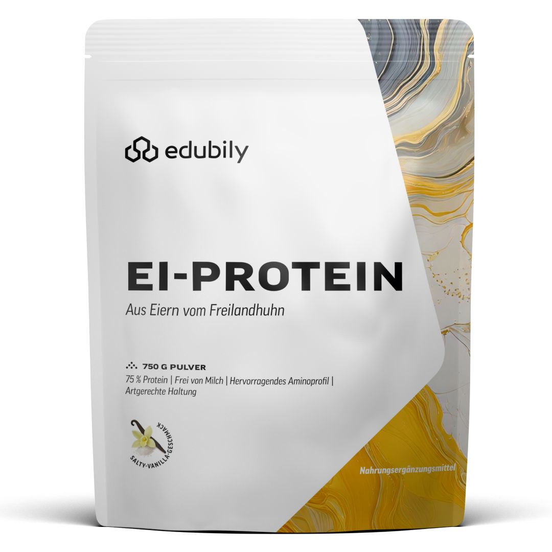 edubily® Eiklar Protein Pulver aus Freilandhaltung Salty Vanilla 750 g