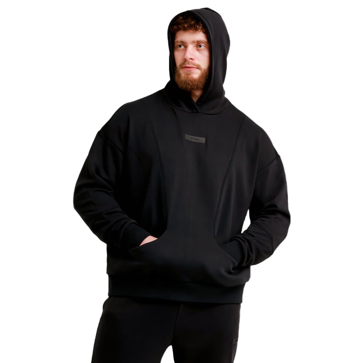 GymBeam Hoodie Herren Regular Fit mit Kapuze und Kängurutasche in Schwarz