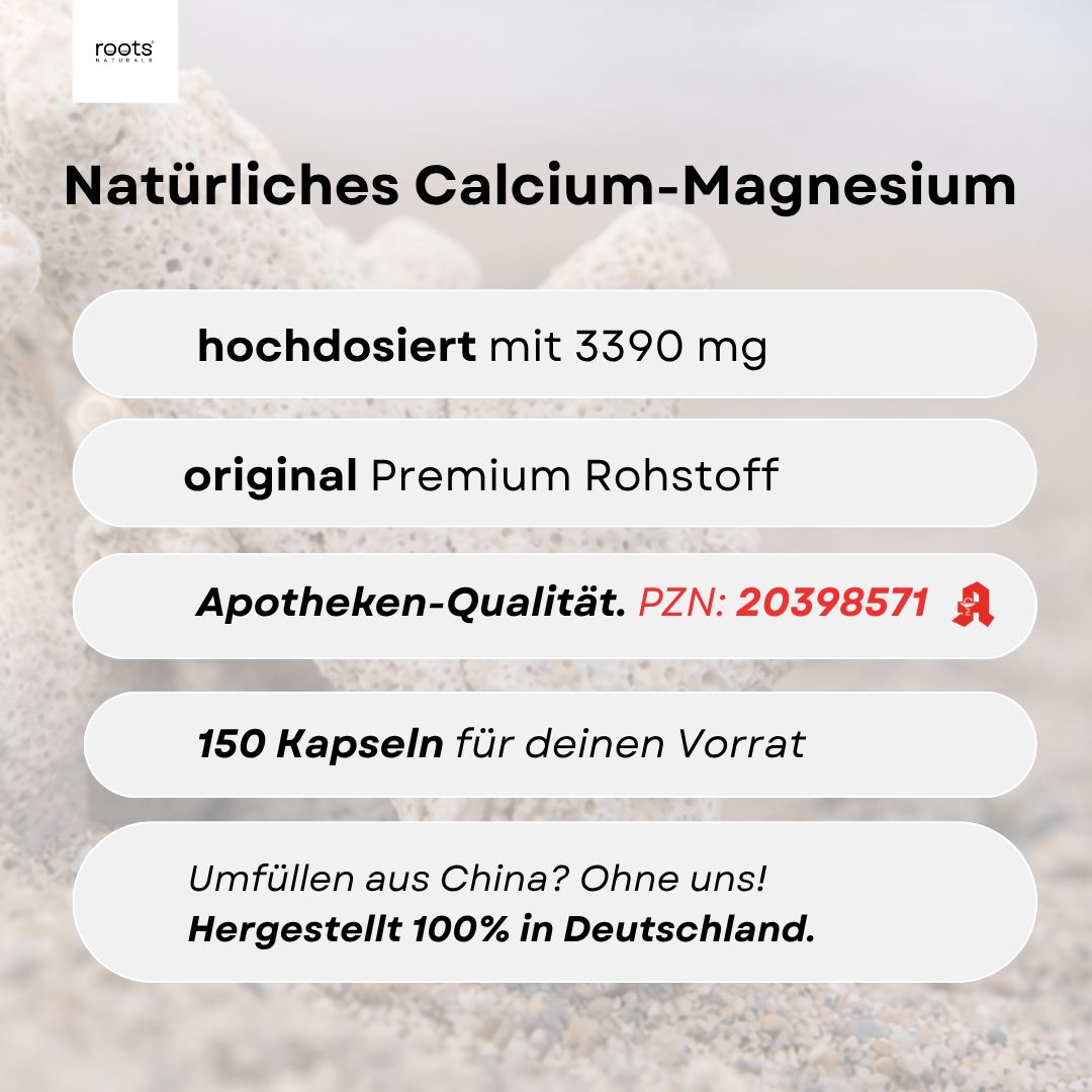 Sango Meereskoralle Kapseln (Sango Koralle Calcium + Magnesium) von roots NATURALS®