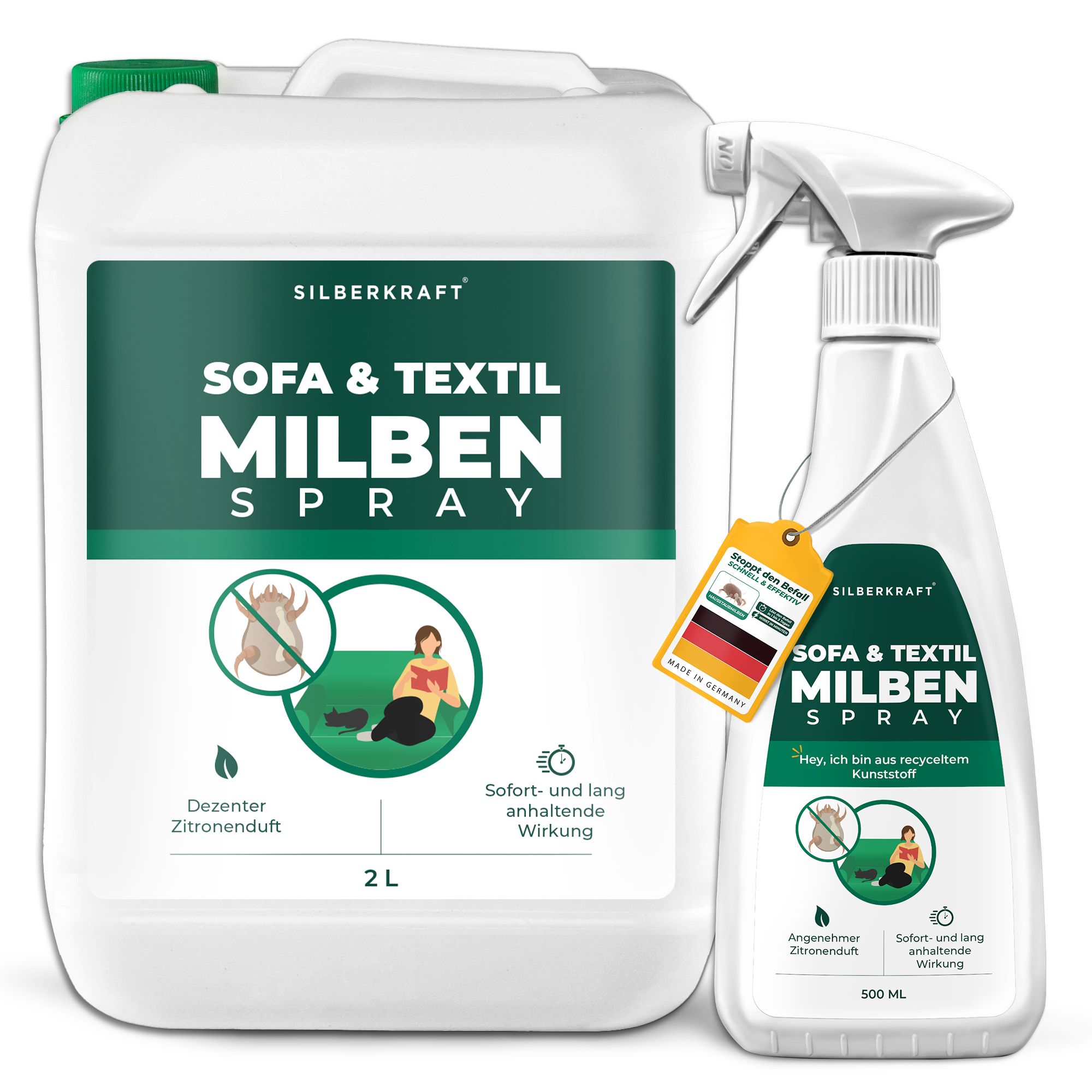 SILBERKRAFT Milbenspray Sofa & Textil