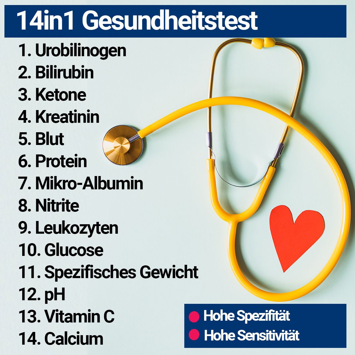 BMUT 14in1 Gesundheitstest für Urin