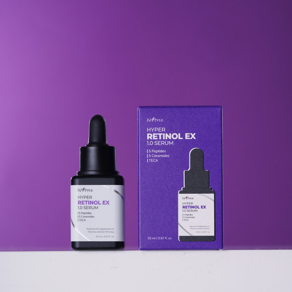 ISNTREE Hyper Retinol EX 1.0 Serum Flasche und Verpackung.