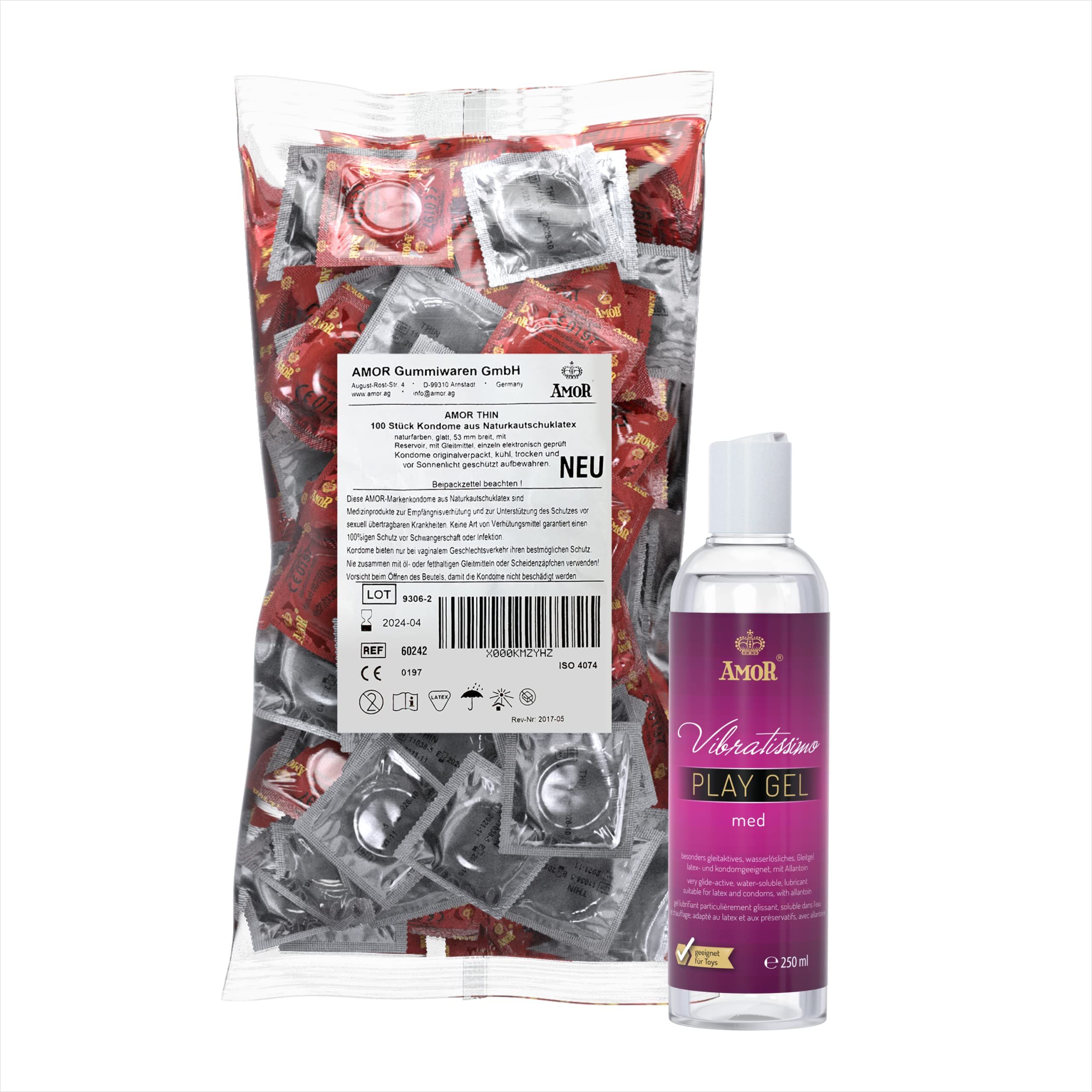 Amor Strong Kondome + PlayGel Silicone Set 100 St