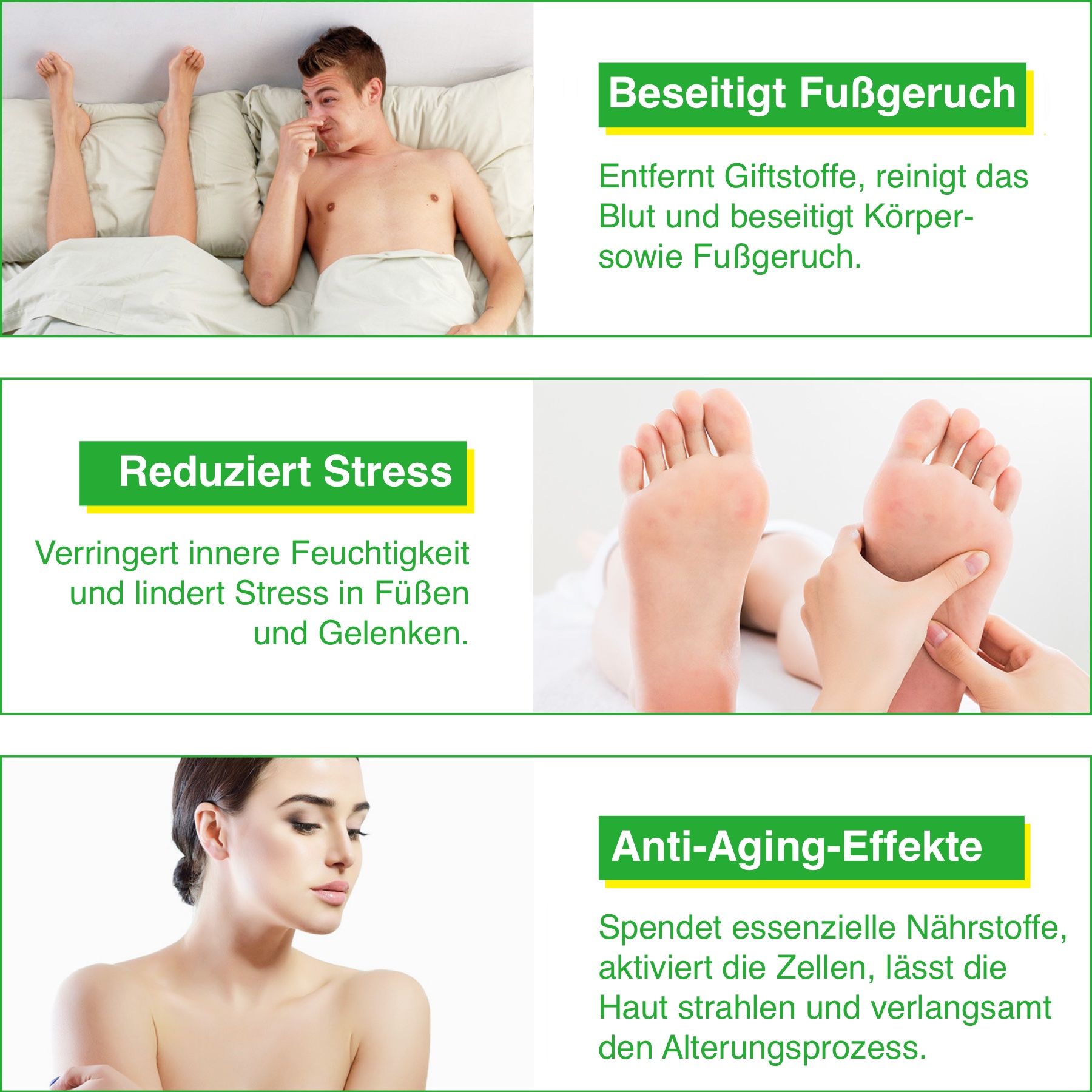 ALIVER Fußpflaster Detox mit Bambusessig und Ingwer Extrakt