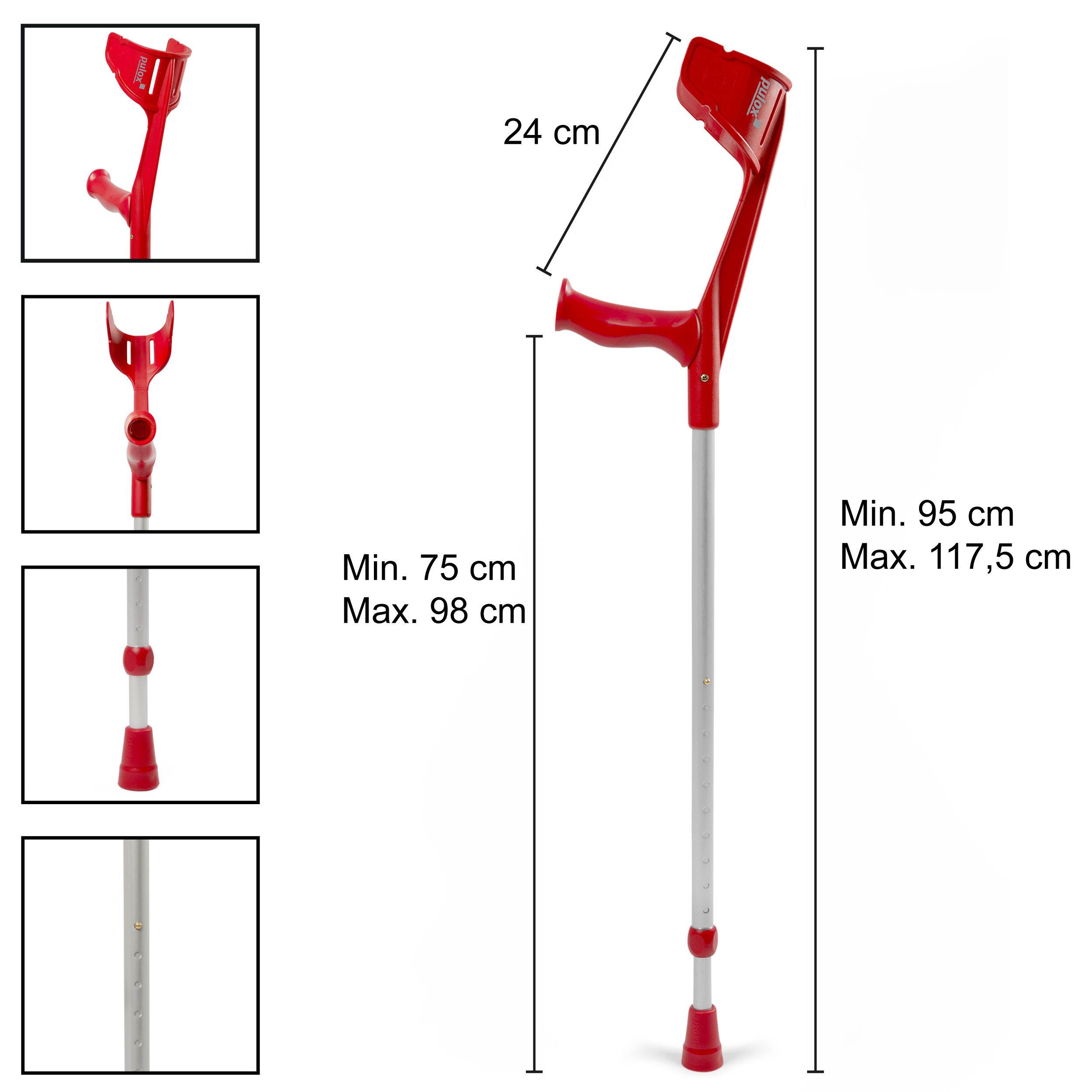 Pulox Magic-Soft - Krücke mit Soft-Grip - Einzeln (1 Stk.) in Feuerrot