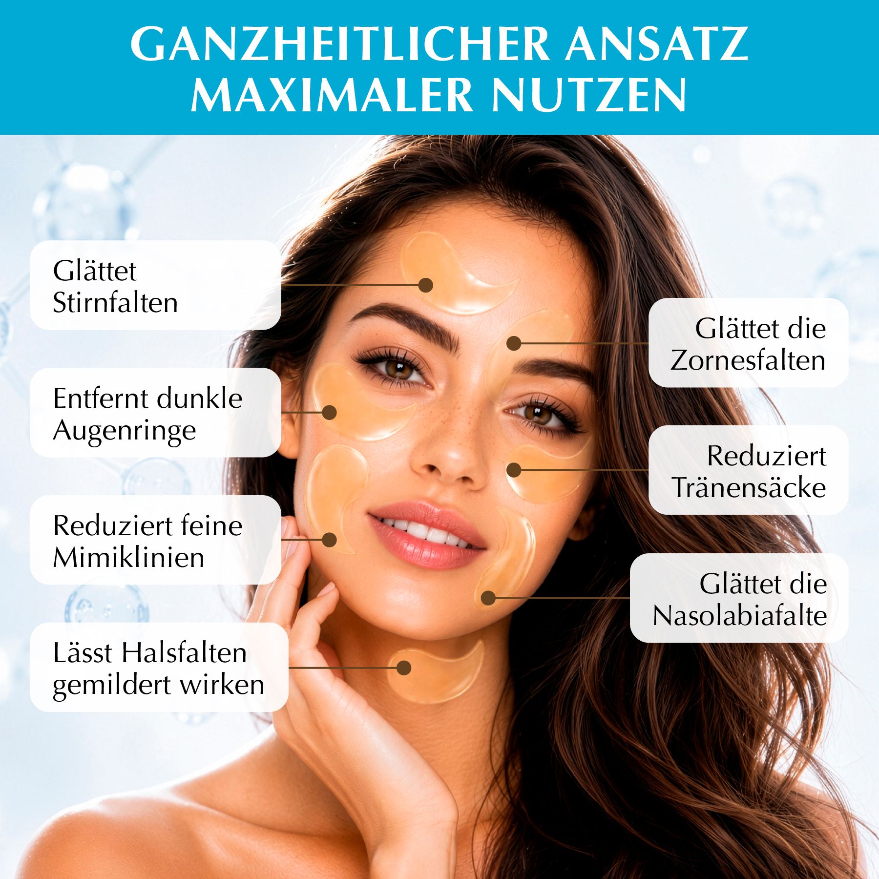 DR.RASHEL Augenpads Kollagen Gel Augenmaske Anti-Falten Pearl Gold