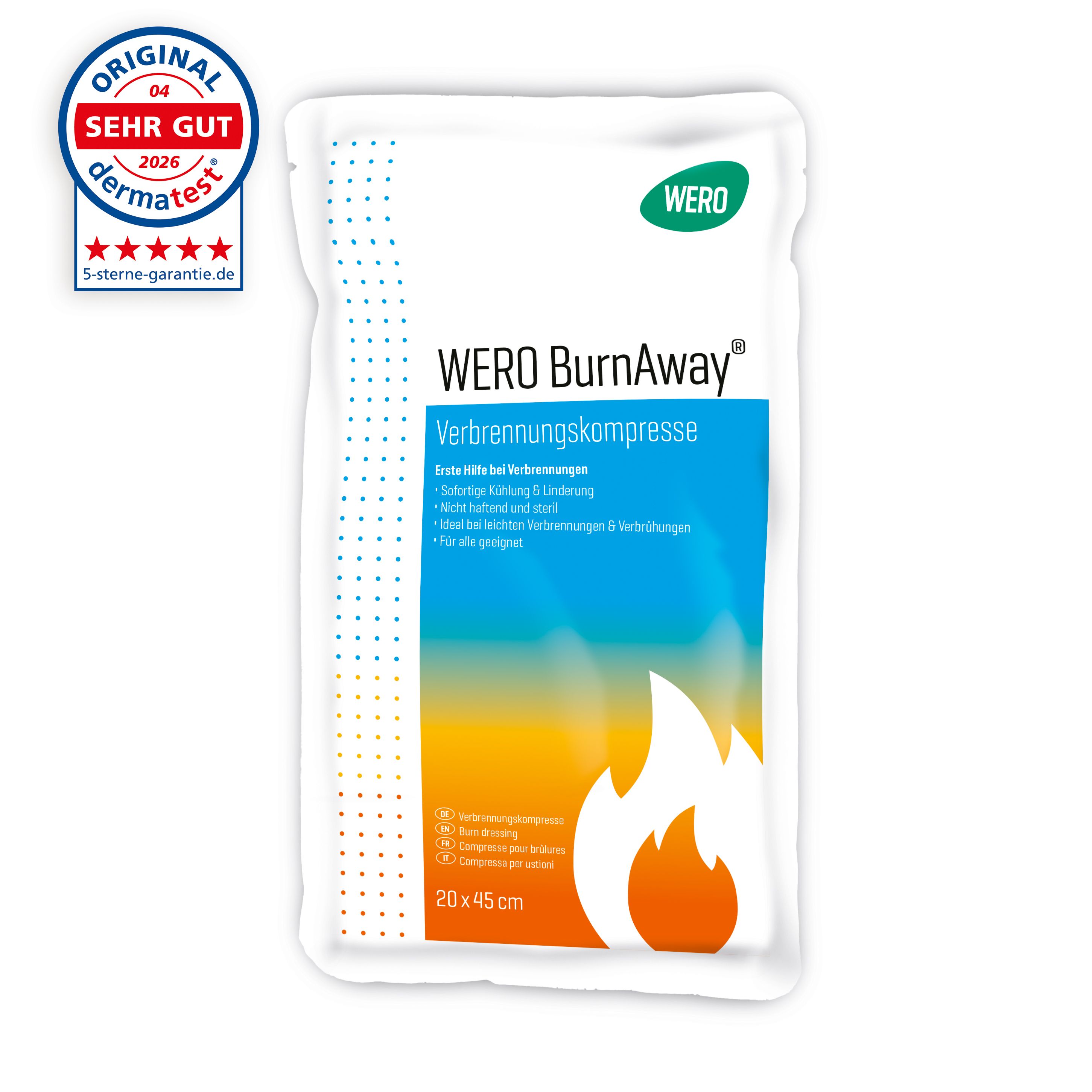 WERO BurnAway Verbrennungskompresse 20 x 45 cm