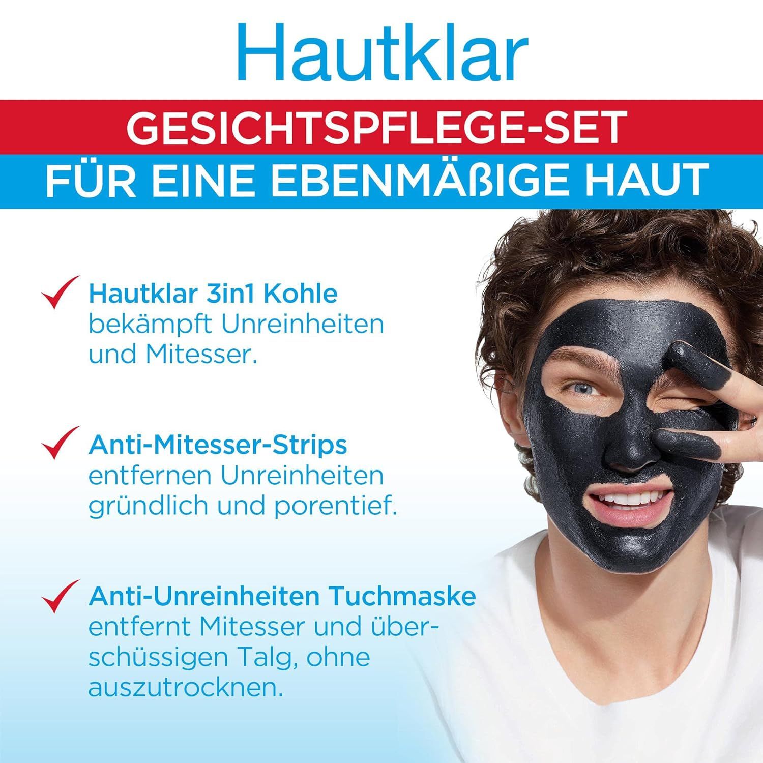 Garnier Gesichtspflege Set gegen Mitesser, Mit 3in1 Reinigung, Peeling und Maske