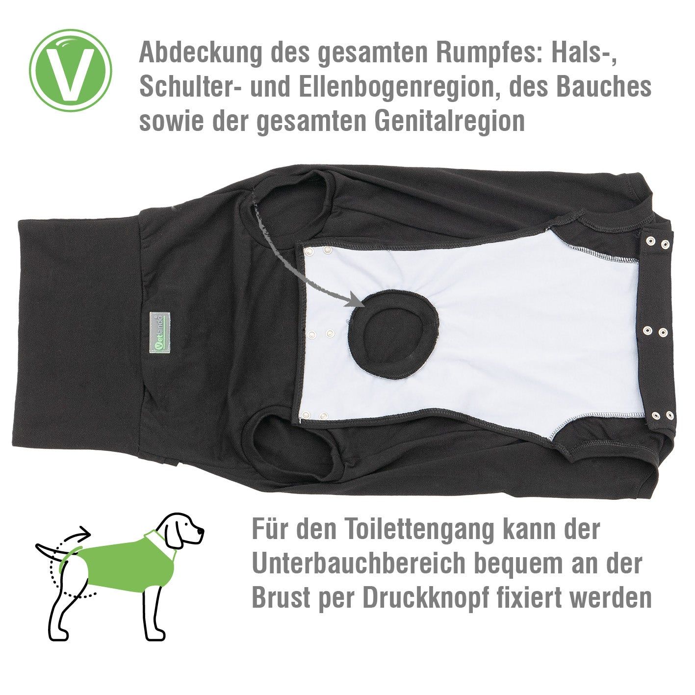 Vetlando Post-Op Body Schwarz