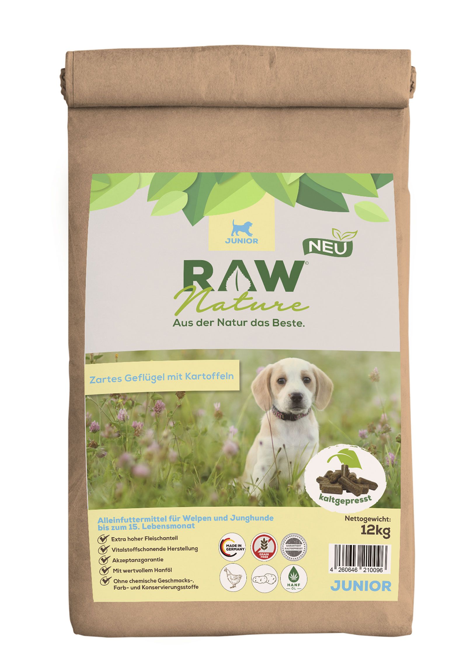 RAW Nature kaltgepresstes Trockenfutter JUNIOR