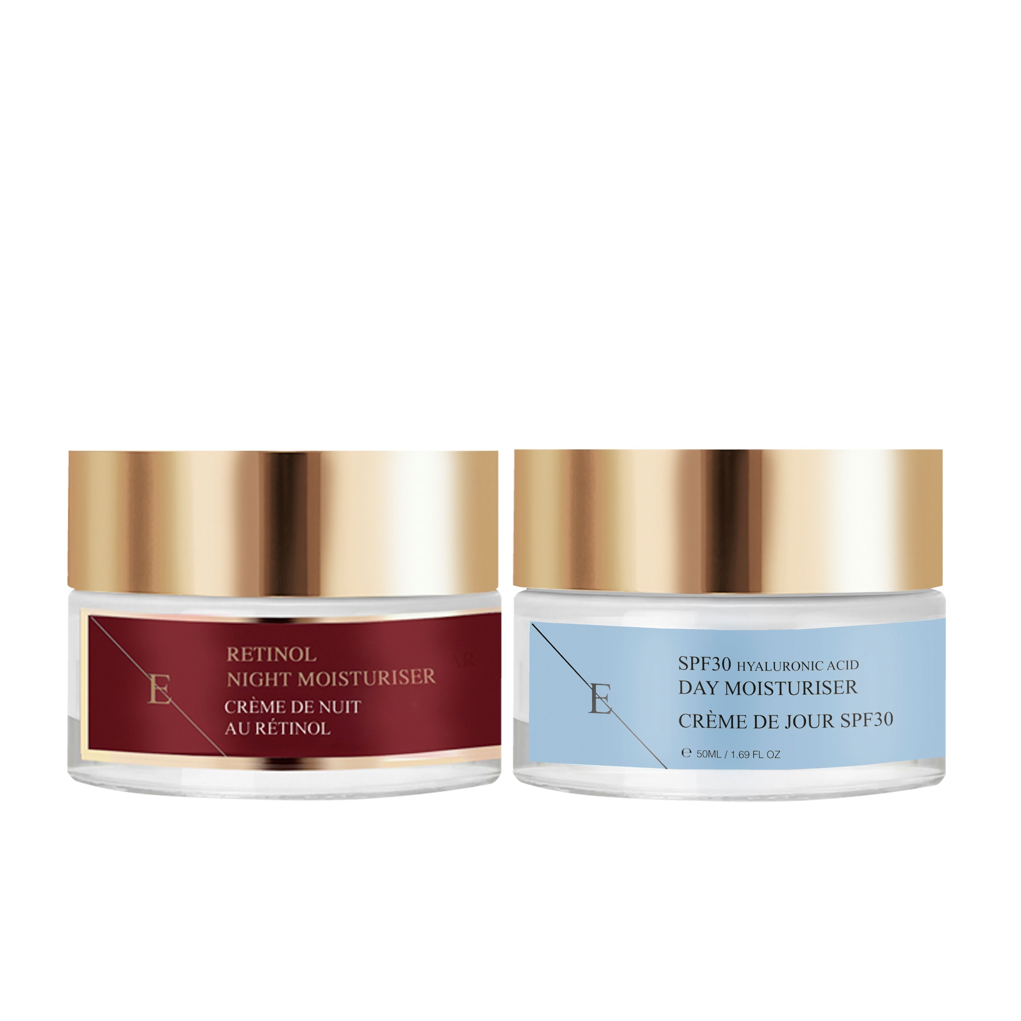 ErthSkin London Retinol-Nachtfeuchtigkeitscreme + SPF-Hyaluronsäure-Tagescreme set