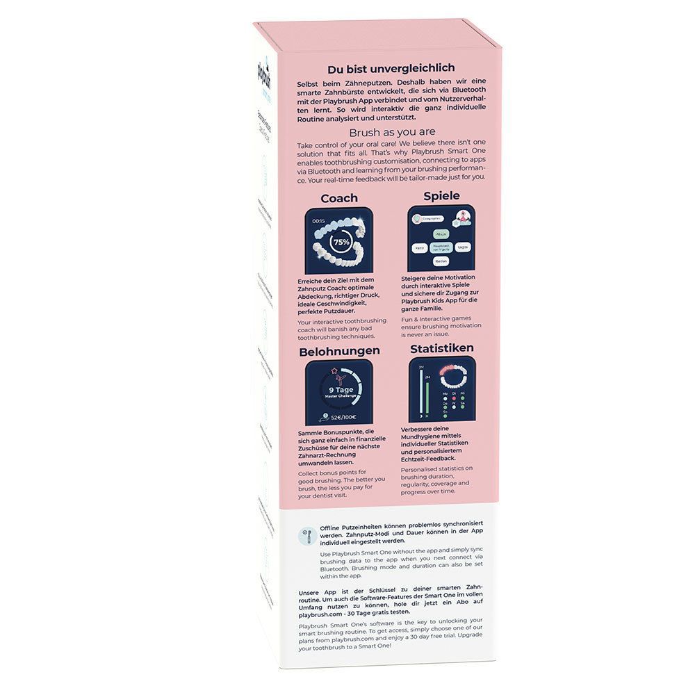 Playbrush Smart One Zahnbürste + Ersatzbürstenkopf coral