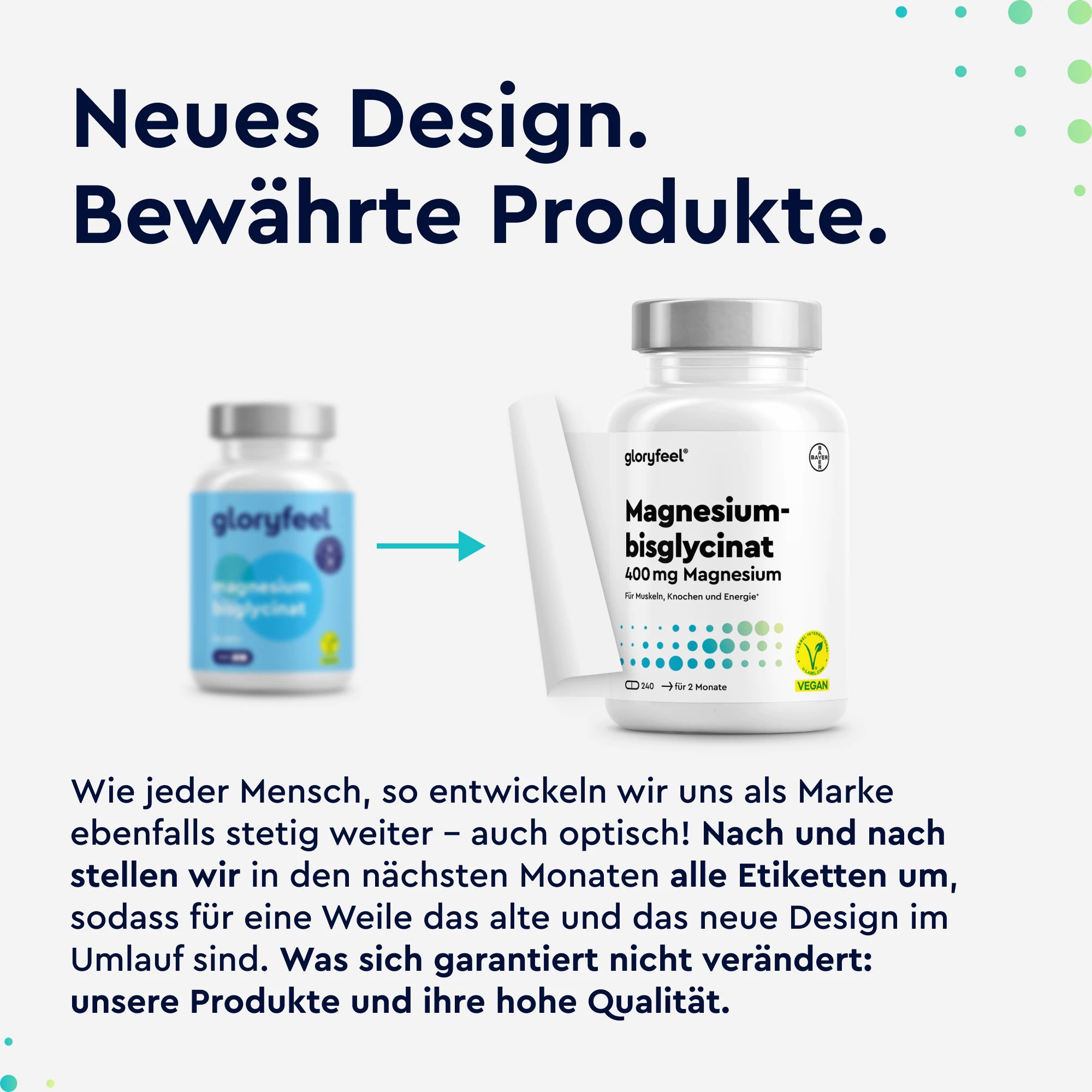 gloryfeel ® Magnesium Bisglycinat hochdosiert 240 Kapseln - 400mg Chelatiertes Magnesium