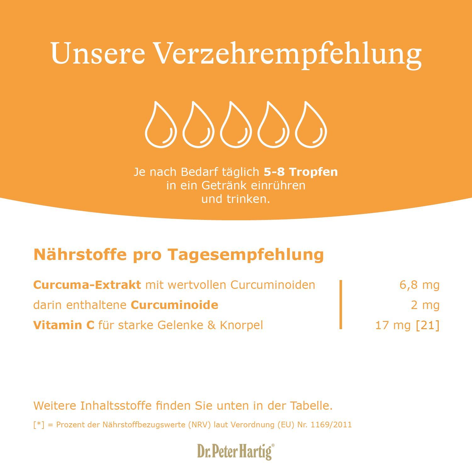 Text mit Informationen über die natürliche Reinheit und Qualität des Produkts. Enthält eine Liste von Eigenschaften.