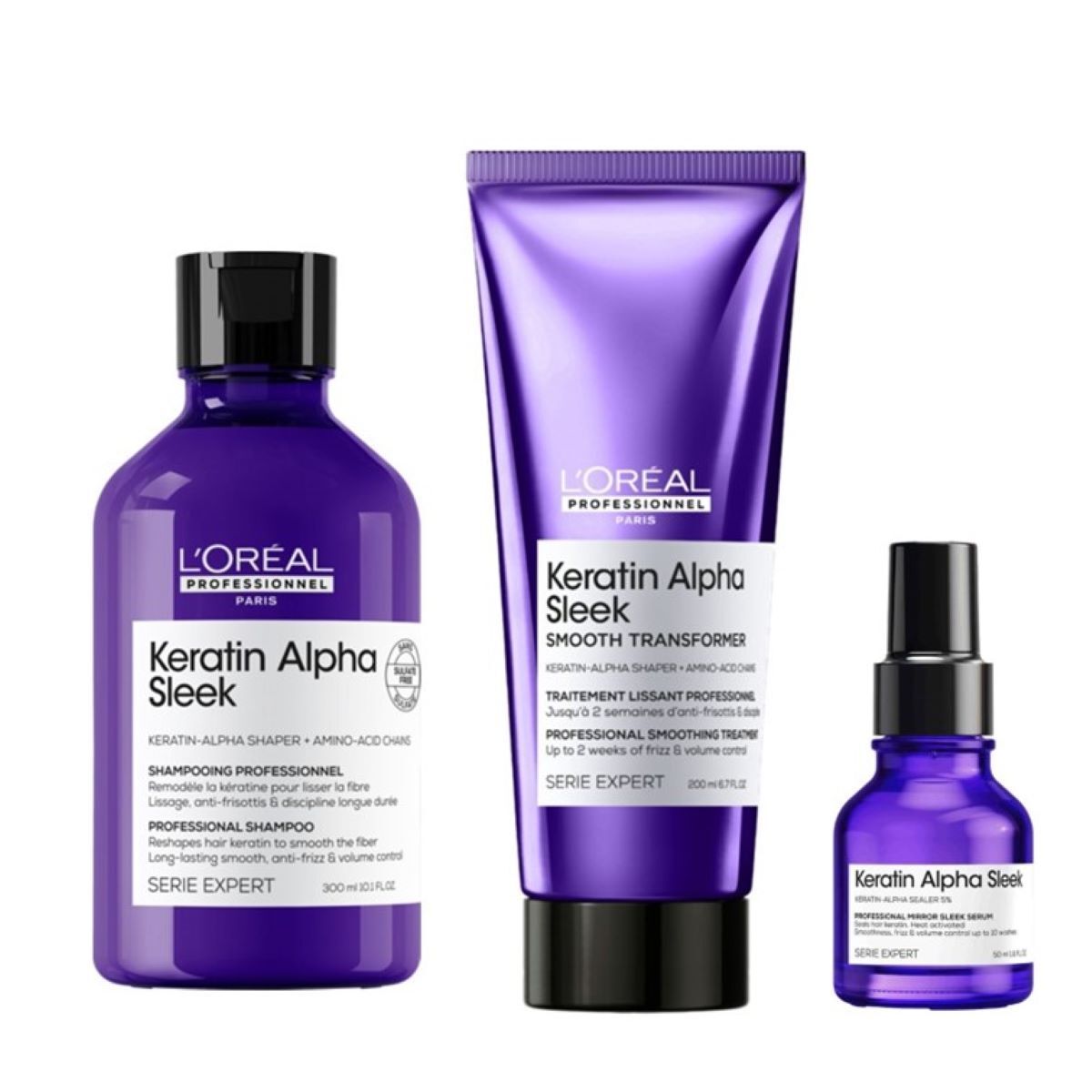 L'Oreal Professionnel Keratin Alpha Sleek Bundle Serum 550 ml