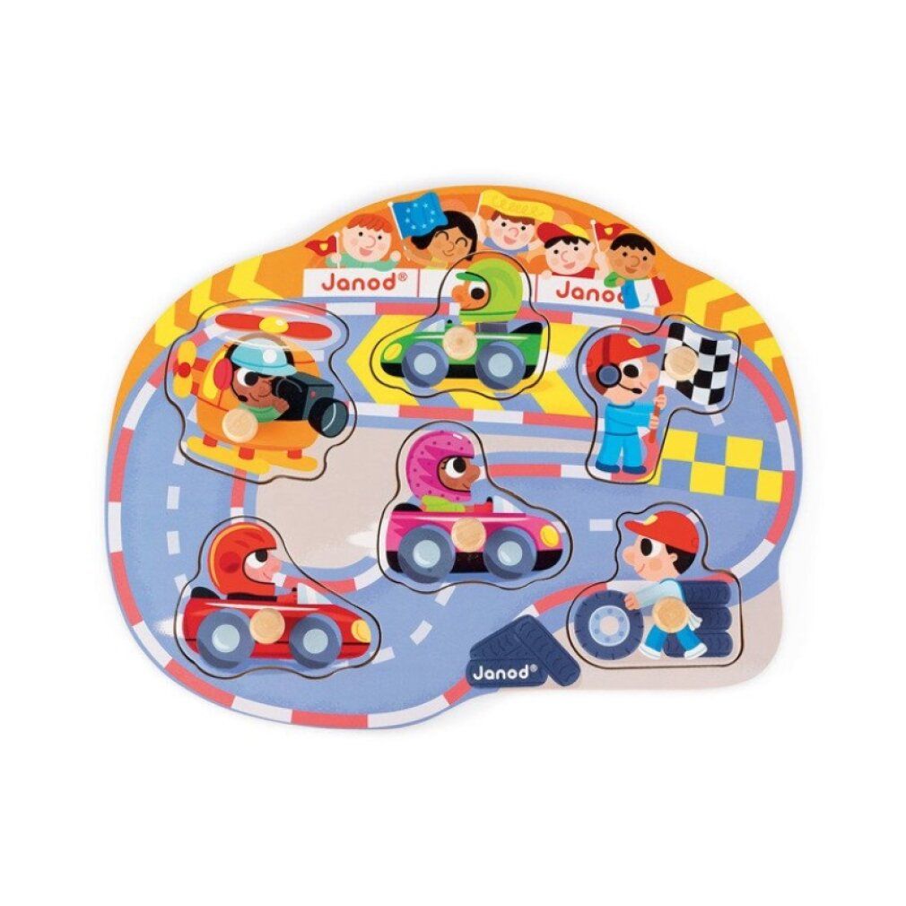 Janod - Puzzle in legno Happy Race (7 pezzi)