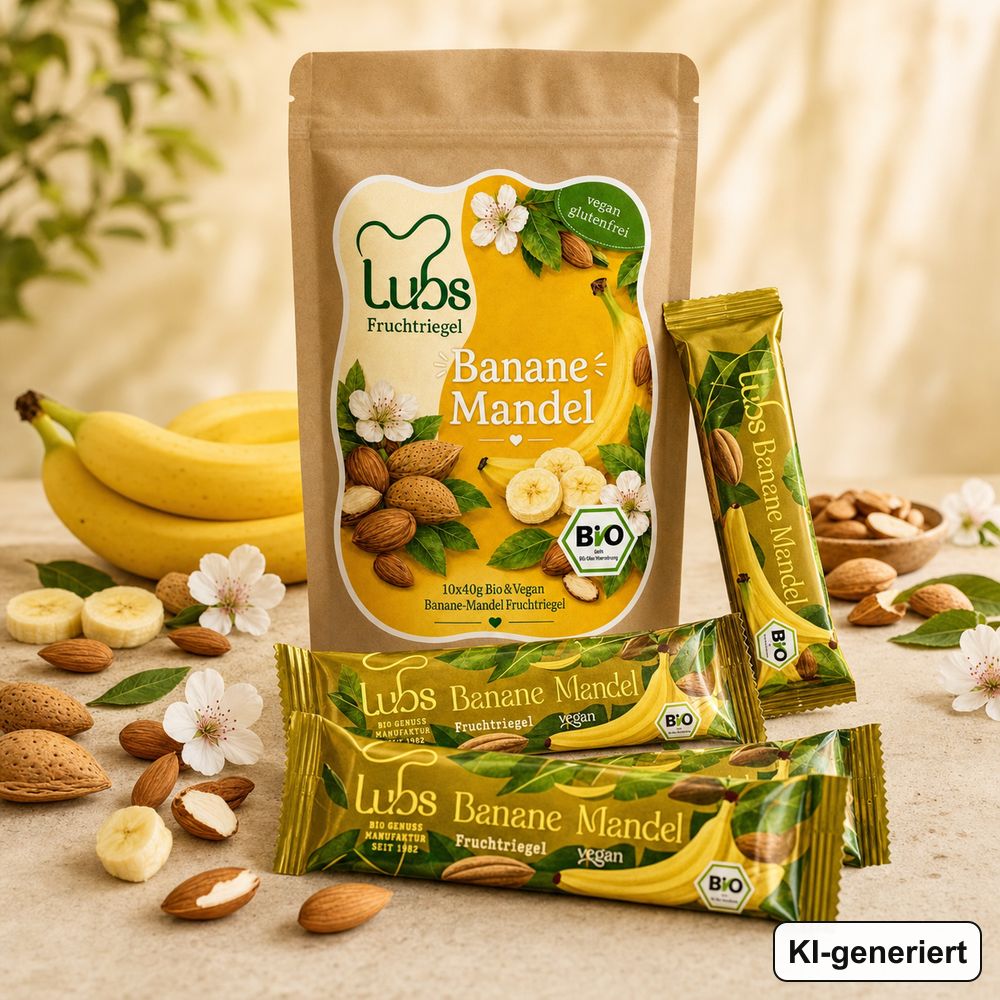 Bio& Vegan Fruchtriegel Banane & Mandel