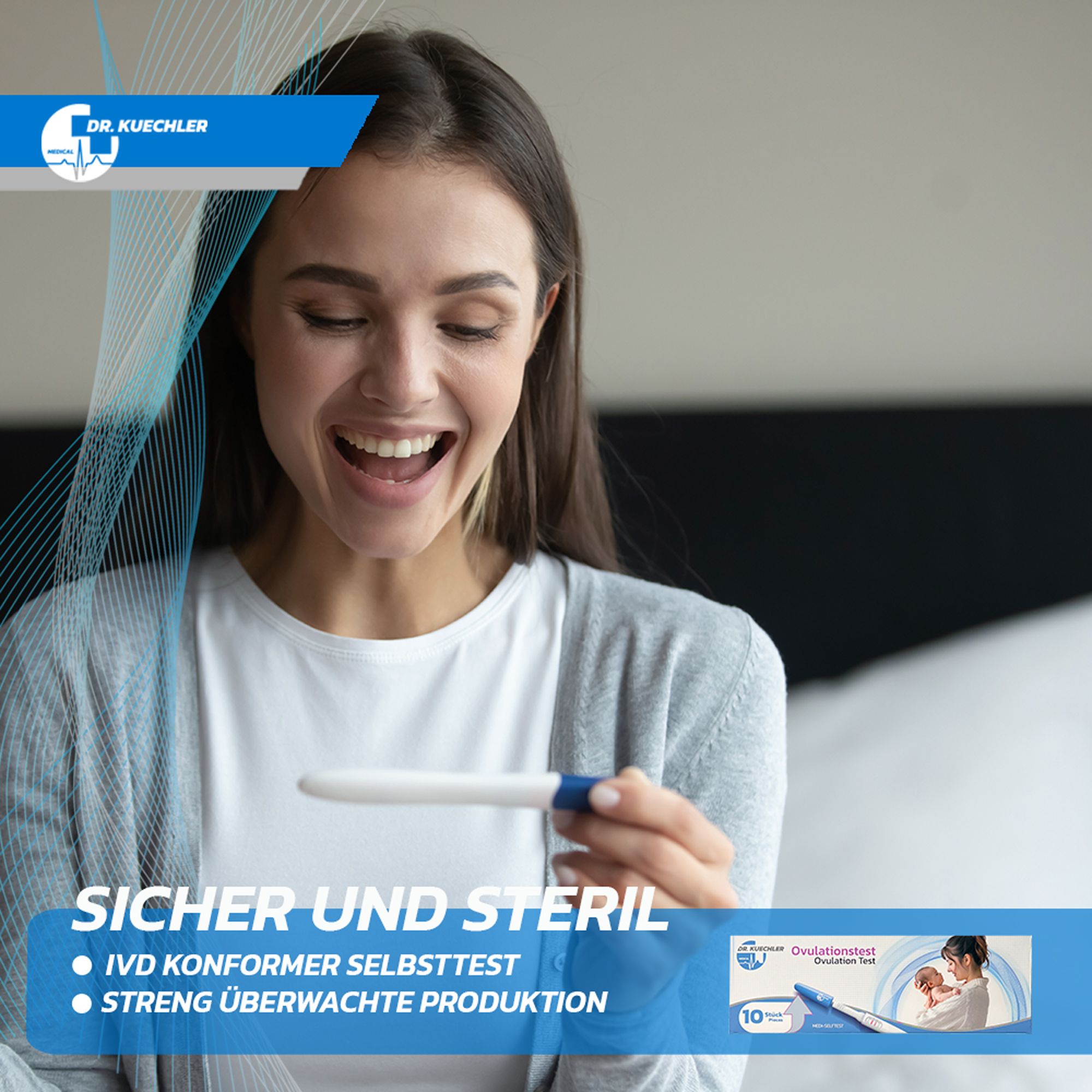 Dr. Kuechler Medical Ovulationstest - Extrem Sensibler LH Schnelltest 10 Miu, Kinderwunsch, 5-10 Min