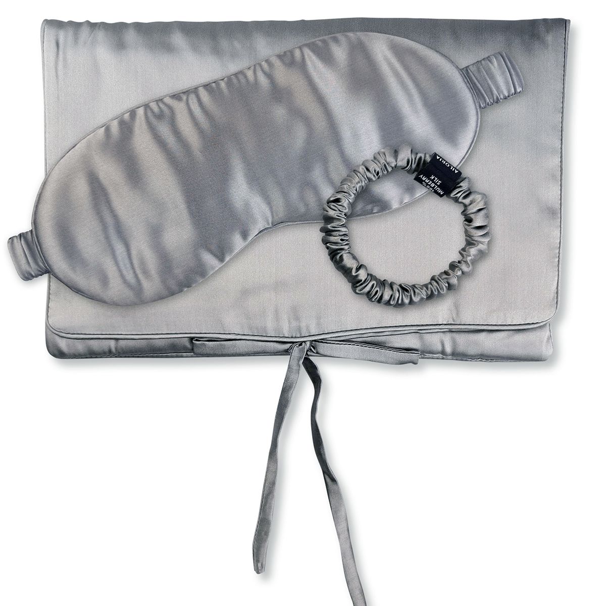 AILORIA TRAVEL SET BEAUTY S borsa di seta, maschera per il sonno e scrunchie S