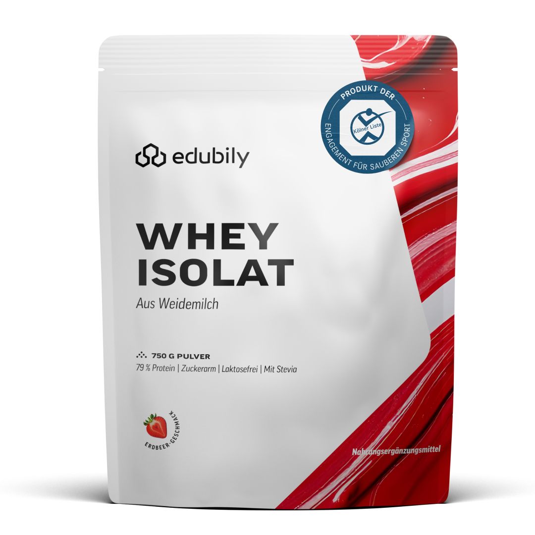 edubily® Whey Protein Isolat aus irischer Weidehaltung Erdbeere 750 g Pulver