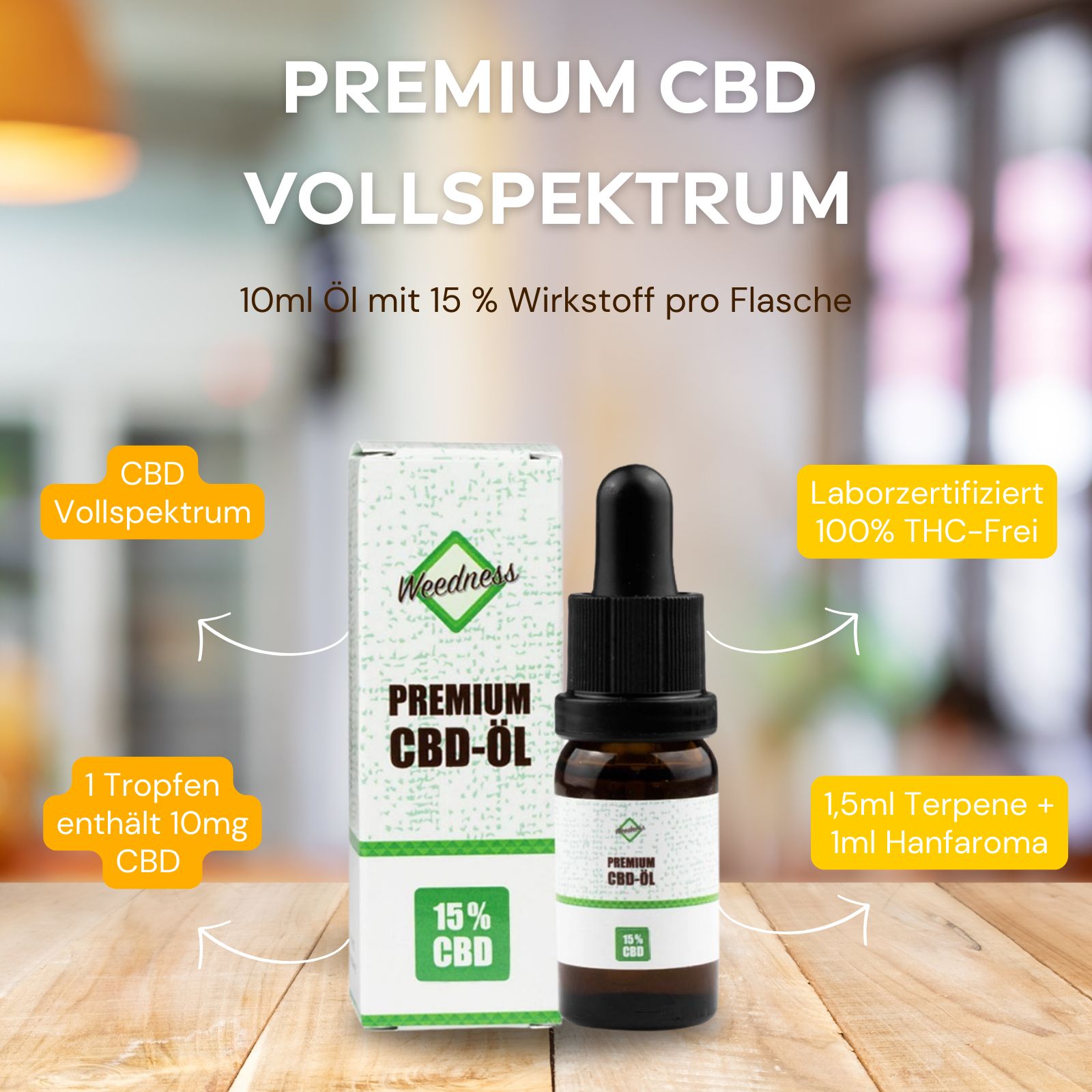 Weedness CBD Öl 15% Vollspektrum 10 ml