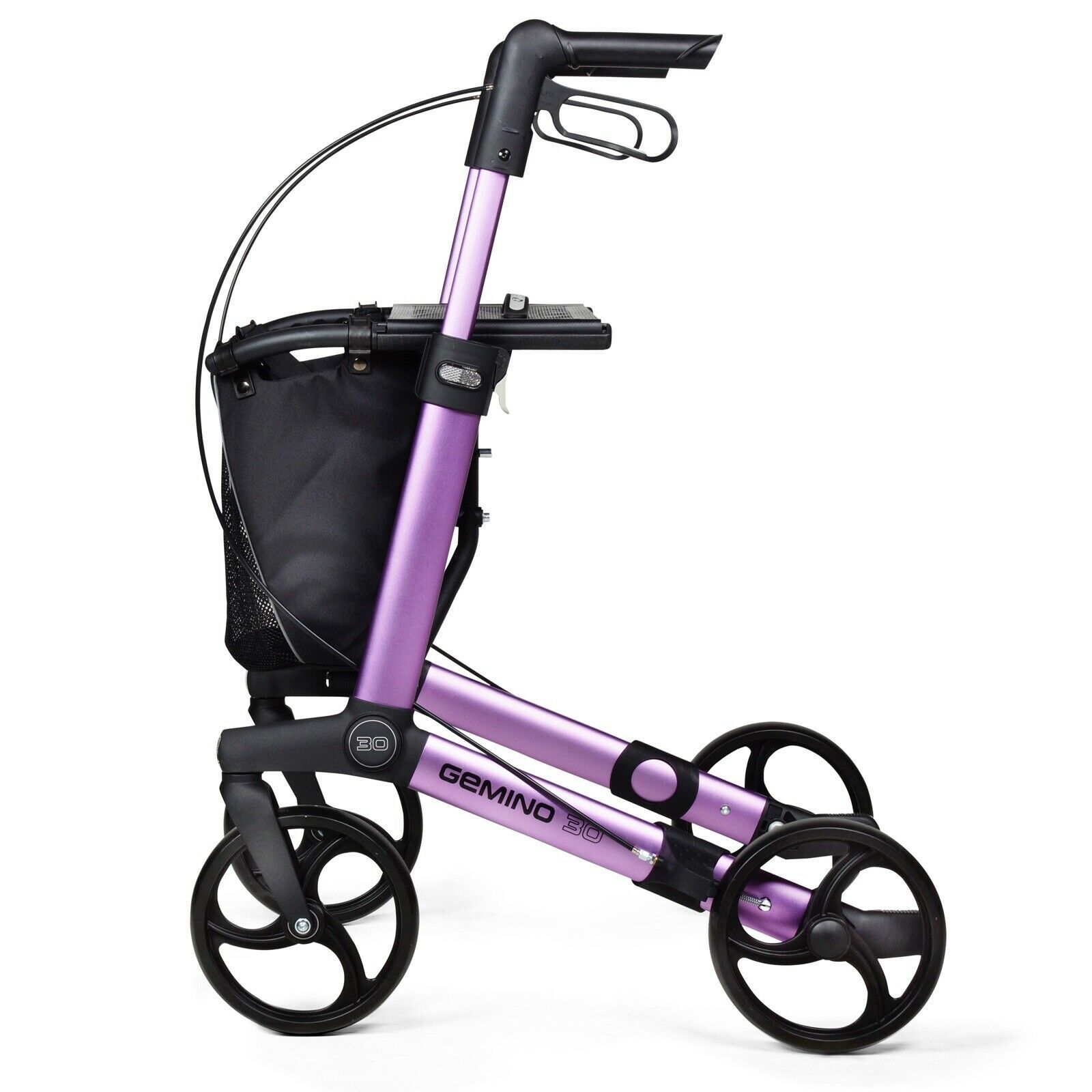 Leichtgewicht-Rollator Gemino 30 in pink mit 62 cm Sitzhöhe