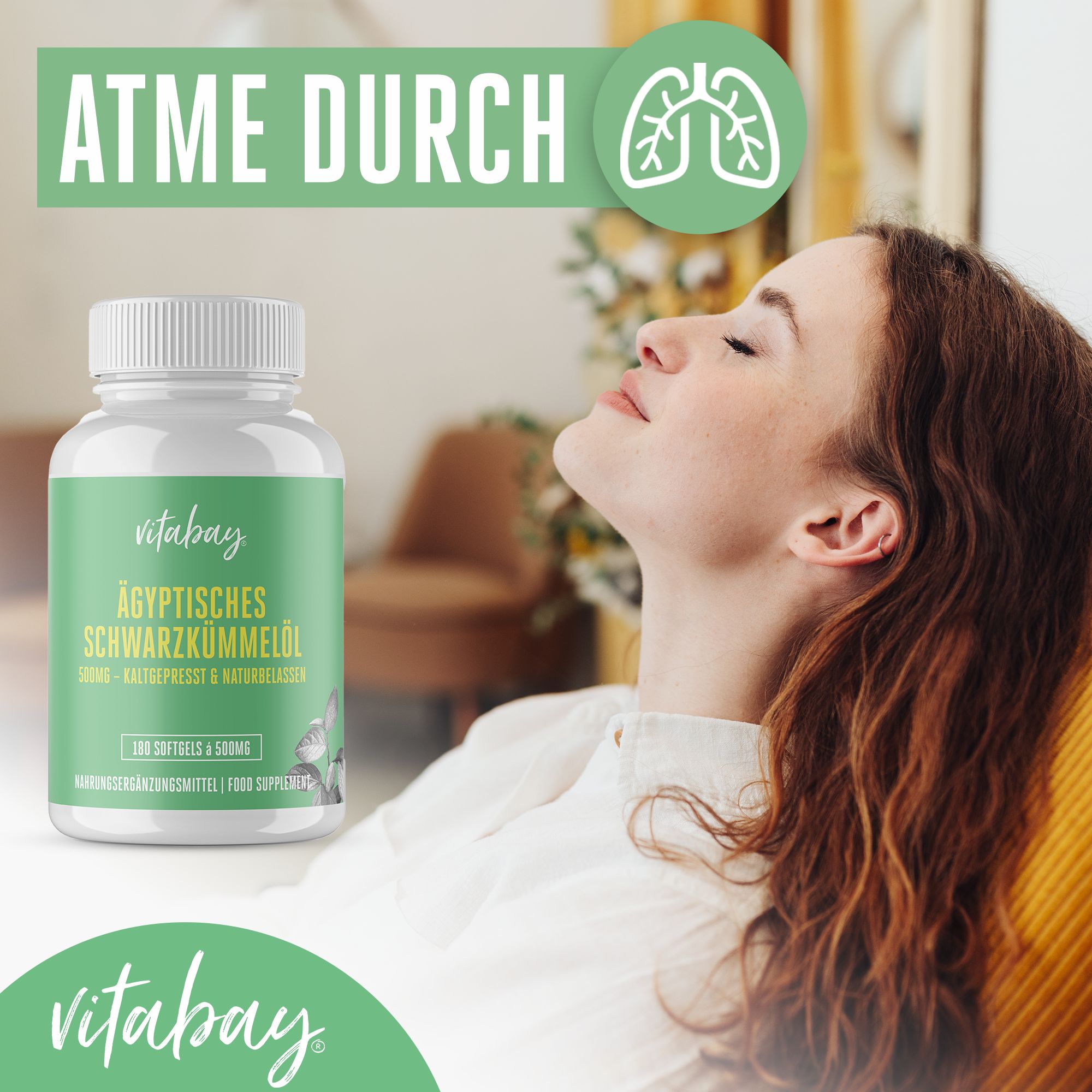 Vitabay ÄGYPTISCHES Schwarzkümmelöl 500 mg