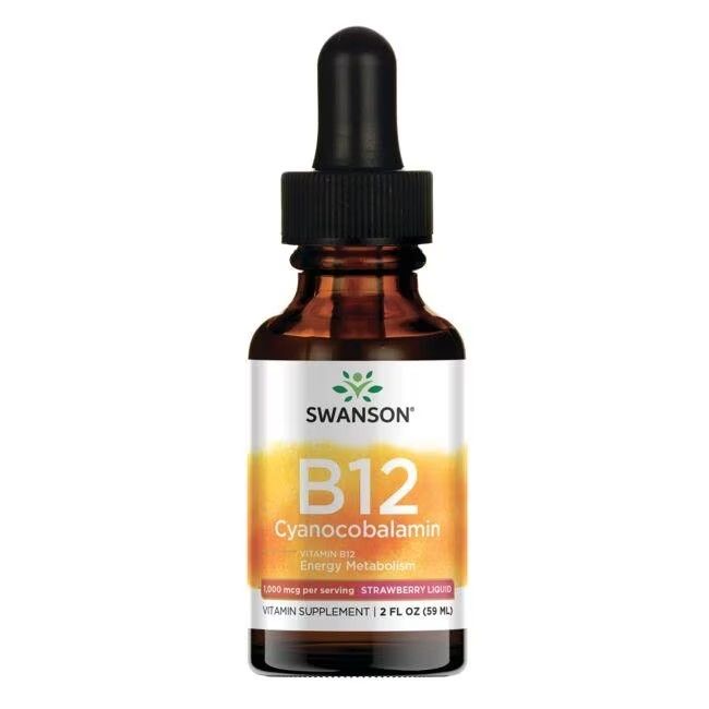 Swanson Vitamin B12 Cyanocobalamin 1000 mcg - Erdbeere Flüssigkeit 59 ml