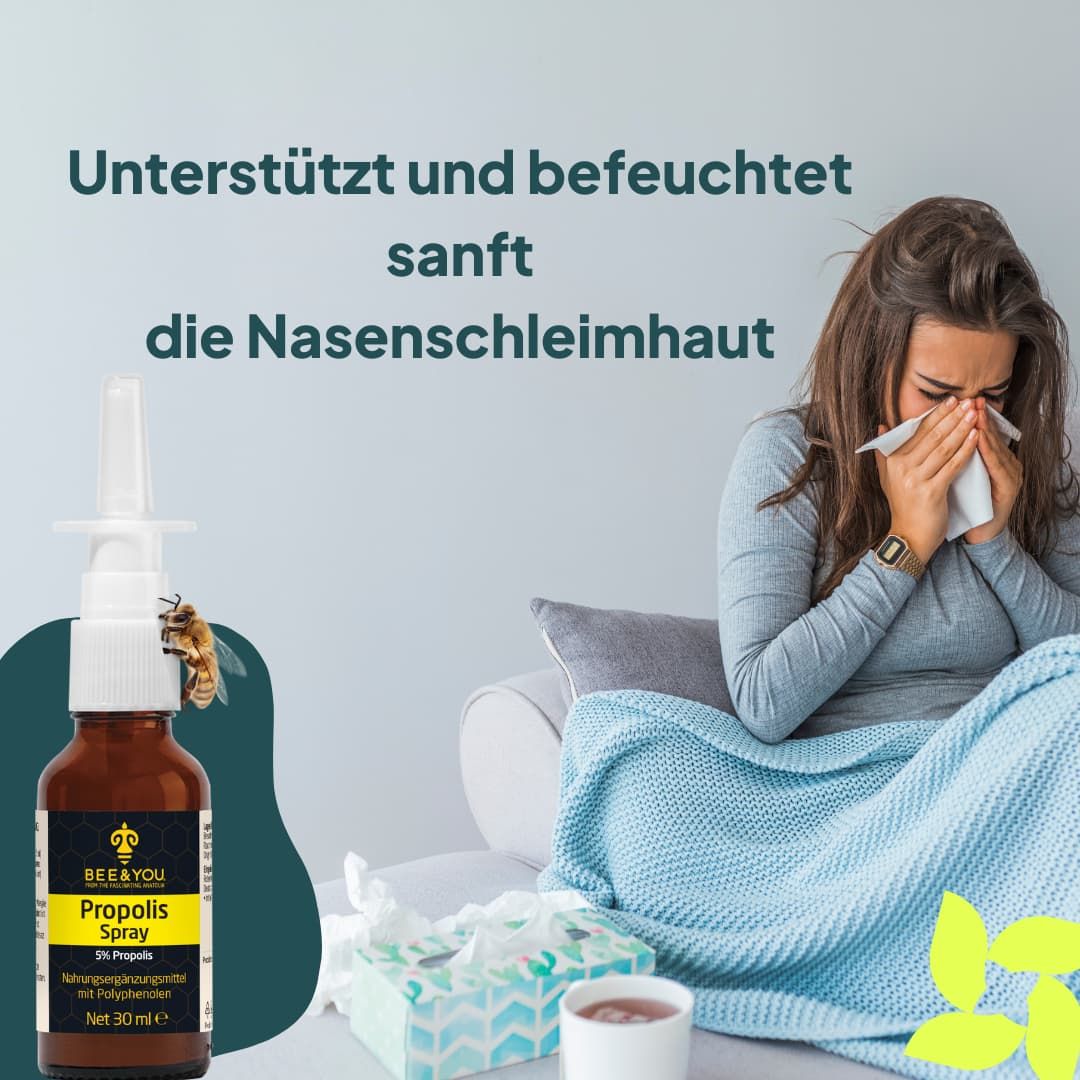 BEE&YOU Propolis Nasenspray für Kinder und Erwachsene, Propolis Spray