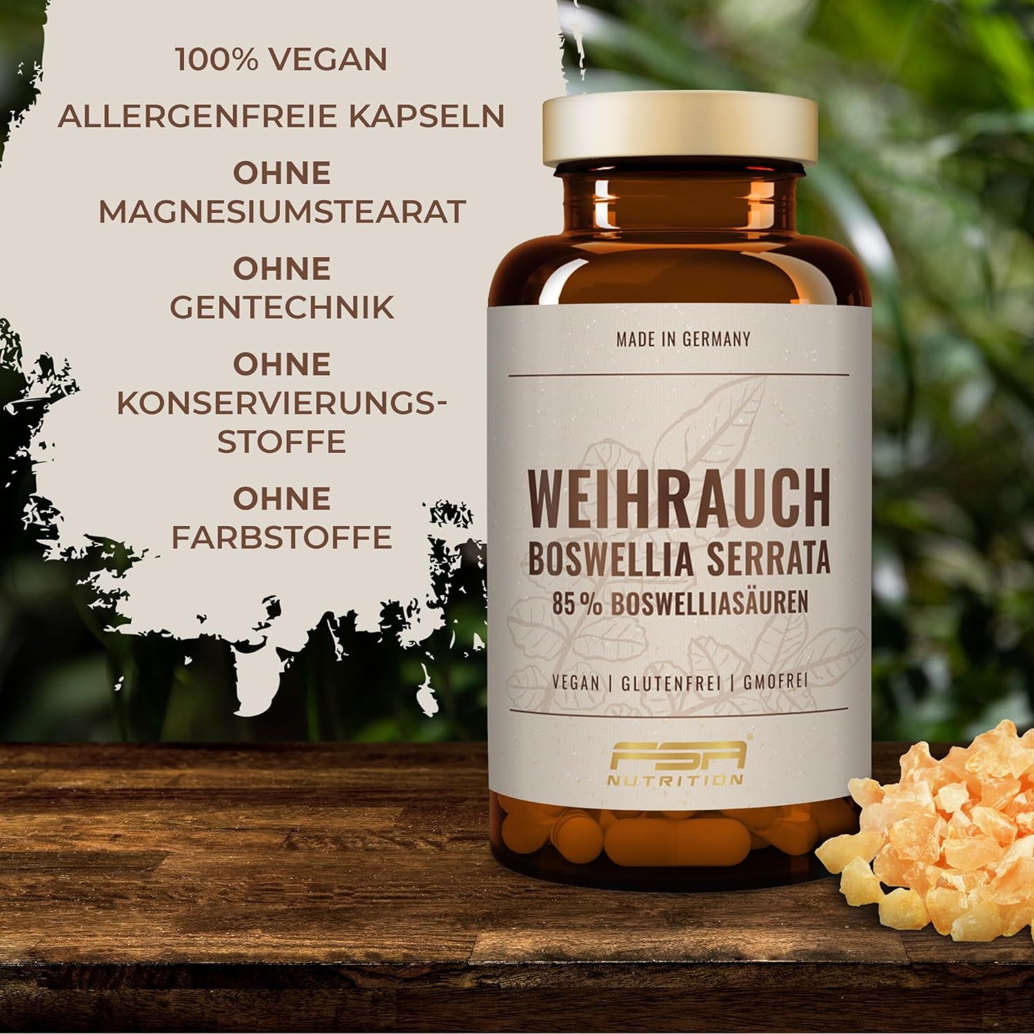 FSA NUTRITION Weihrauch Boswellia Serrata 85% Boswelliasäuren im Glas