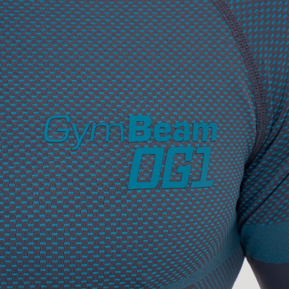 GymBeam OG1 Seamless Long Sleeve Herren Slim-Fit-T-Shirt Grey/Blue