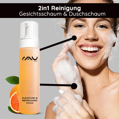 RAU Cosmetics Cleansing & Refreshing Foam - cremiger Gesichtsreiniger mit Orangenduft