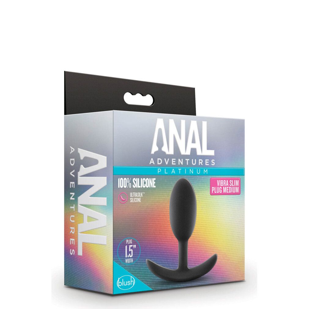 Anal Adventures Platinum - Silikon Vibra Slim Plug - Mittelgroß
