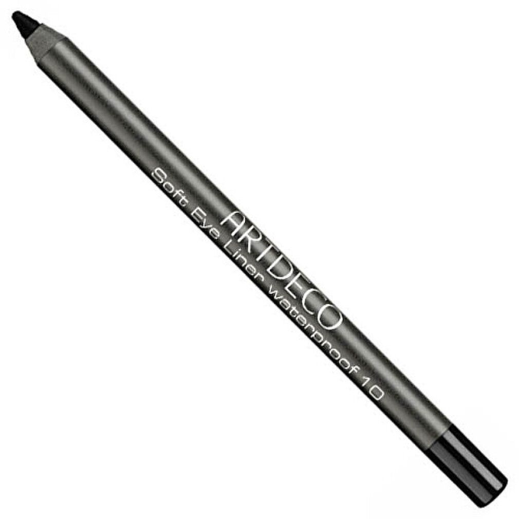 Grauer Artdeco Soft Eye Liner Waterproof 10. Schwarze Spitze. Aufschrift: Soft Eye Liner waterproof 10.