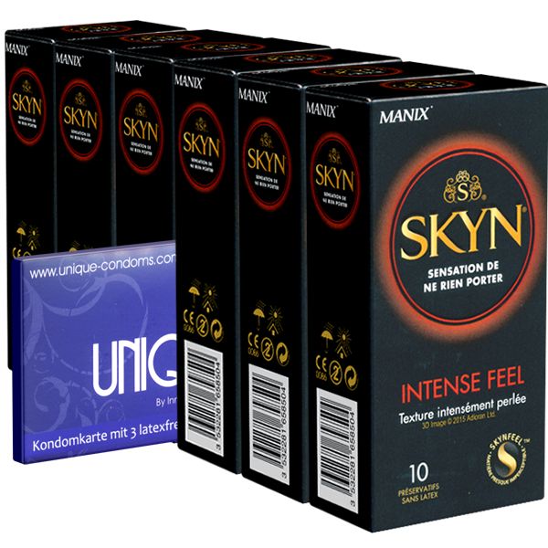 Manix SKYN *Intense* latexfreie Kondome, Vorteilspack  + 1x Kamyra Unique Pull gratis