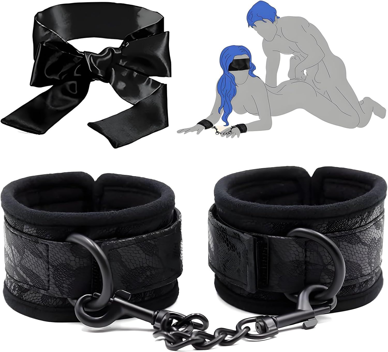 YICOCO Manette e maschera per giochi intimi 1 St
