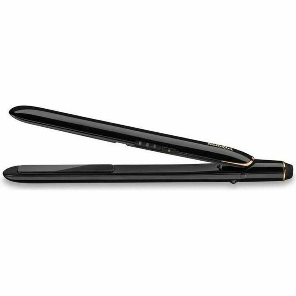 Schwarzes Glätteisen. Goldfarbene Akzente. Marke BaByliss.
