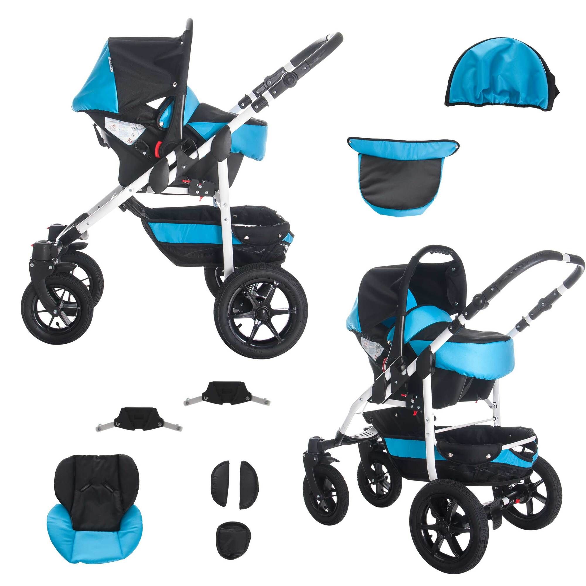 Bebebi Sidney 3 in 1 Kinderwagen Set Luftreifen, Great Barrier Reef