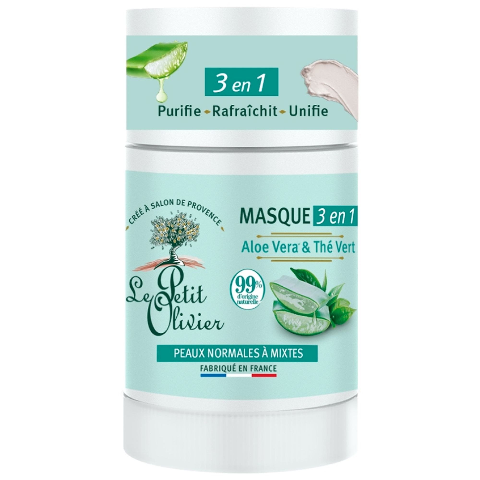 Le Petit Olivier 3in1 Maske Aloe Vera & Grüner Tee 8,7x4,3x4,3 cm
