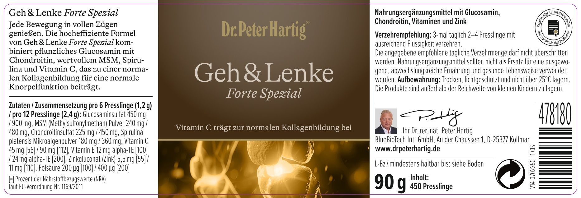 Dr. Peter Hartig sitzt an einem Tisch. Vor ihm stehen eine Schachtel und eine Flasche. Hintergrund: TV-Studio.