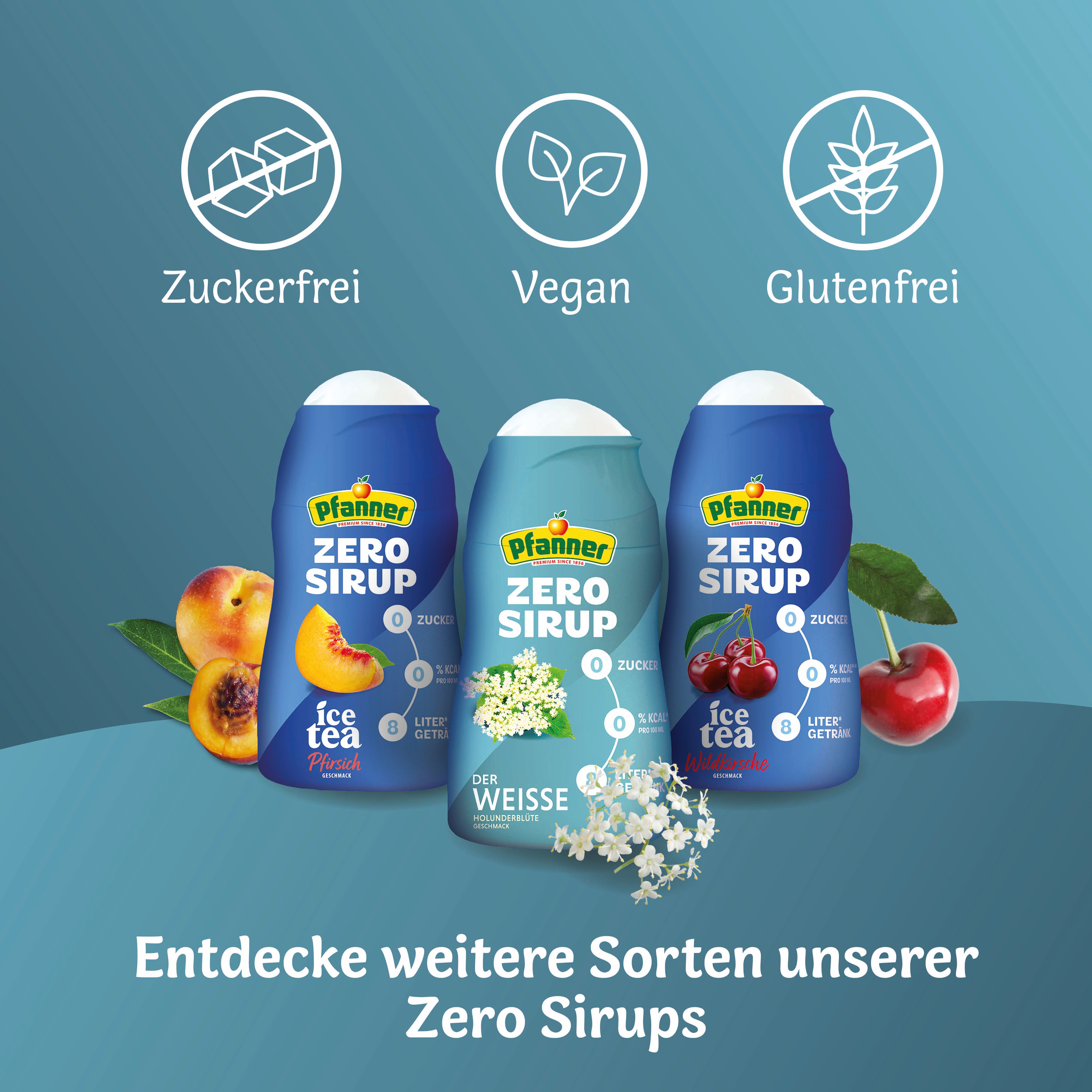 Pfanner Der Weiße Tee Zitrone-Holunderblüte Zero Sirup